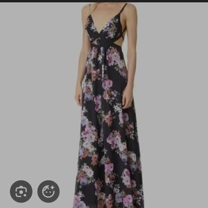 YUMI KIM LINED FLOWY GORGEOUS FLORAL CUT OUT STRAPPY BACK MAXI DRESS Size Small